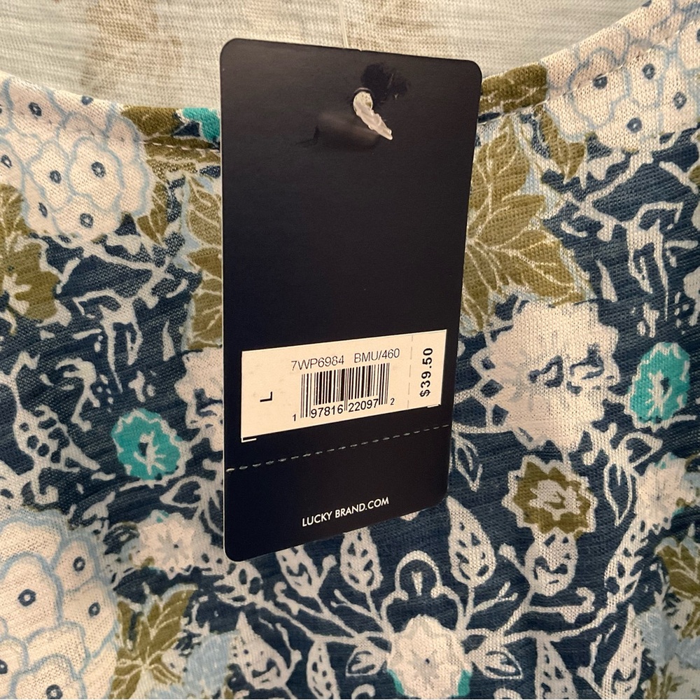Lucky Brand Floral Print Tank Top - NWT - Size Large - Picture 6 of 9